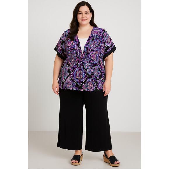 She’s Cool Women’s Tunic Top 2X – Paisley Boho Print, Rayon, Made in India - Picture 1 of 5